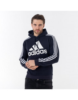 Свитшот adidas Essentials Fleece 3-Stripes Logo Hoodie H14642 - тёмно-синий
