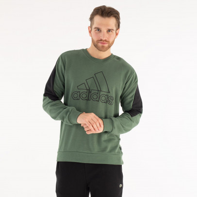 Толстовка adidas M FI BOS Crew HJ9934 - зелёная