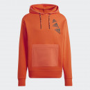 Толстовка adidas Essentials BrandLove Fleece Hoodie HL9385 - оранжевая