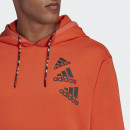 Толстовка adidas Essentials BrandLove Fleece Hoodie HL9385 - оранжевая