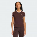 Женская футболка adidas Originals 3-Stripes Slim KC9017 - коричневая