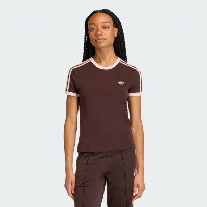 Женская футболка adidas Originals 3-Stripes Slim KC9017 - коричневая