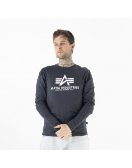 Футболка Alpha Industries Longsleeve Basic 10051002 - тёмно-синий
