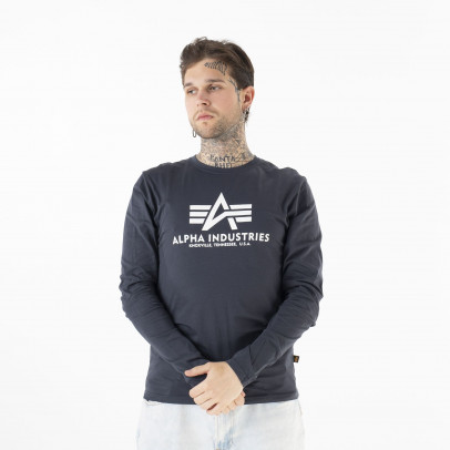 Футболка Alpha Industries Longsleeve Basic 10051002 - тёмно-синий