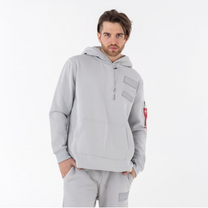 Худи Alpha Industries Patch Hoodie LF 136330666 - серый