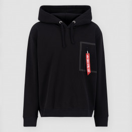 Толстовка Alpha Industries Taped Pocket Hoody 13833203 - черная