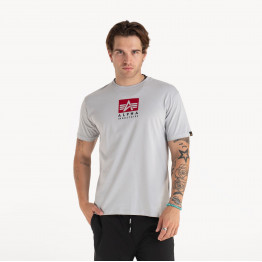 Футболка Alpha Industries Satin Logo 148513666 - серый