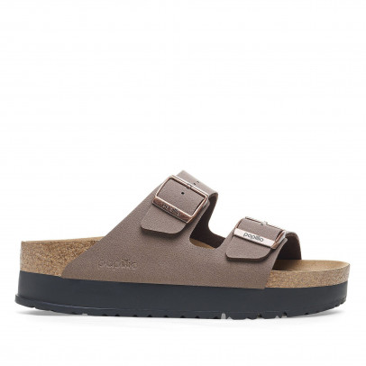 Женские шлепанцы Birkenstock Arizona PAP Flex Platform 1027417 - коричневые