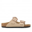 Молодежные шлепанцы Birkenstock Arizona Flower Buckle 1030419 - бежевые