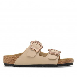 Молодежные шлепанцы Birkenstock Arizona Flower Buckle 1030419 - бежевые