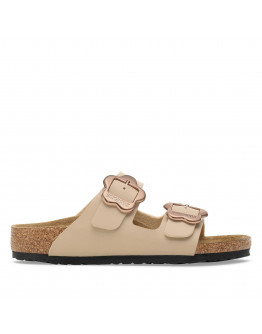 Молодежные шлепанцы Birkenstock Arizona Flower Buckle 1030419 - бежевые