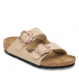 Молодежные шлепанцы Birkenstock Arizona Flower Buckle 1030419 - бежевые