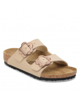 Молодежные шлепанцы Birkenstock Arizona Flower Buckle 1030419 - бежевые