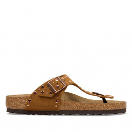 Женские шлепанцы Birkenstock Gizeh Rivet 1031649 - коричневые