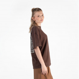 Футболка Champion Crewneck CH117449-MS563 - коричневая