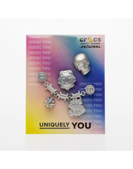Прищепки Crocs Jibbitz Bling Bling 5 Pack 10012943 - серебряные