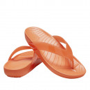 Женские шлепанцы Crocs Splash Glossy Flip 208534-83I - оранжевые