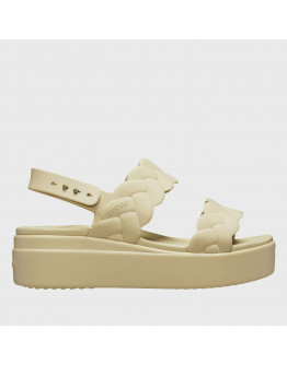 Клапки Crocs Brooklyn Woven Low Wedge 209977-212 - бежевые