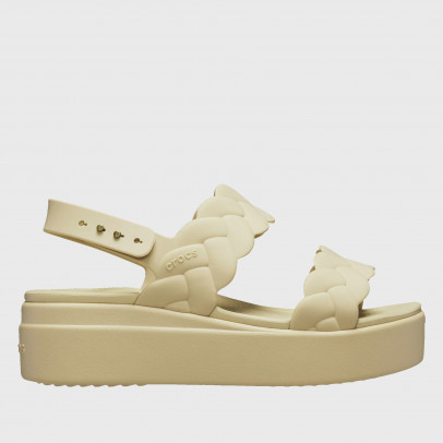 Клапки Crocs Brooklyn Woven Low Wedge 209977-212 - бежевые