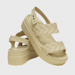 Клапки Crocs Brooklyn Woven Low Wedge 209977-212 - бежевые