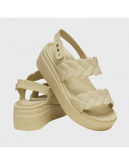 Клапки Crocs Brooklyn Woven Low Wedge 209977-212 - бежевые