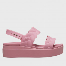 Кроксы Crocs Brooklyn Woven Low Wedge 209977-6XX - розовые