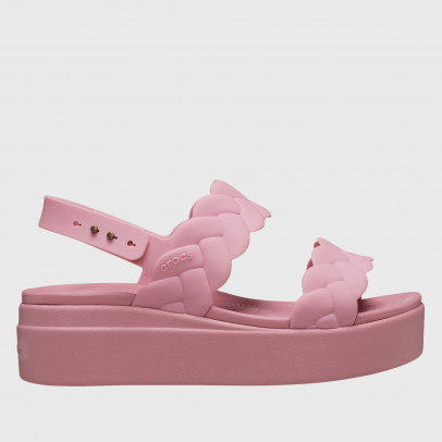Кроксы Crocs Brooklyn Woven Low Wedge 209977-6XX - розовые