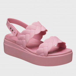 Кроксы Crocs Brooklyn Woven Low Wedge 209977-6XX - розовые
