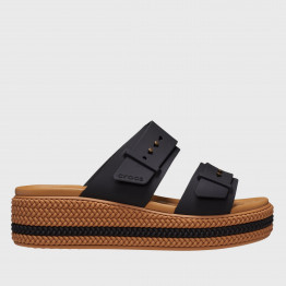 Сланцы Crocs Brooklyn Woven Buckle Low Wedge 209978-001 - черные