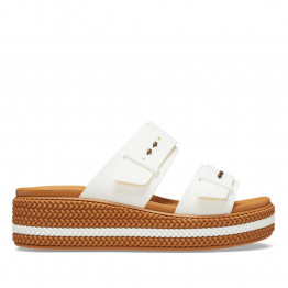 Сланцы Crocs Brooklyn Woven Buckle Low Wedge 209978-0WV - белые