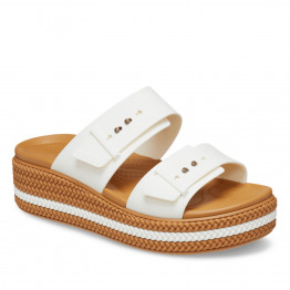 Сланцы Crocs Brooklyn Woven Buckle Low Wedge 209978-0WV - белые
