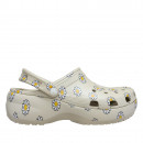 Женские сабо Crocs Classic Platform Floral Clog 212668-1WY - серые