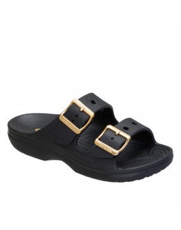 Женские шлепанцы Crocs Metallic Buckle Saturday 213316-001 - черные