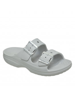 Женские шлепанцы Crocs Metallic Buckle Saturday 213316-1FT - серые