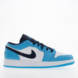 Подростковые кроссовки Air Jordan 1 Low 553560-144 - синие и белые