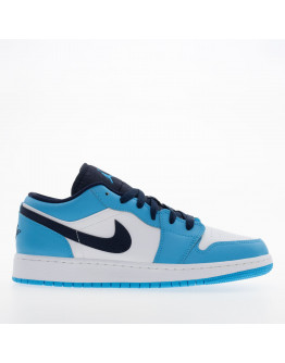Подростковые кроссовки Air Jordan 1 Low 553560-144 - синие и белые
