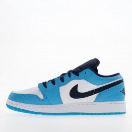 Подростковые кроссовки Air Jordan 1 Low 553560-144 - синие и белые