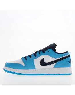 Подростковые кроссовки Air Jordan 1 Low 553560-144 - синие и белые