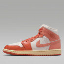 Женские кроссовки Nike Air Jordan 1 Mid BQ6472-180 - бело-оранжевые