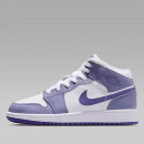 Молодежные кроссовки Nike Air Jordan 1 Mid DQ8423-500 - бело-фиолетовые