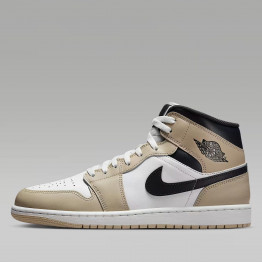 Мужские кроссовки Air Jordan 1 Mid DQ8426-153 - бело-бежевые