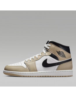 Мужские кроссовки Air Jordan 1 Mid DQ8426-153 - бело-бежевые