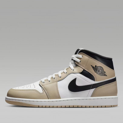 Мужские кроссовки Air Jordan 1 Mid DQ8426-153 - бело-бежевые