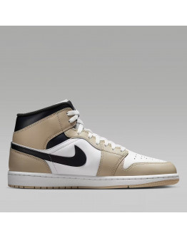 Мужские кроссовки Air Jordan 1 Mid DQ8426-153 - бело-бежевые