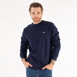 Котоновый свитер Lacoste Organic Brushed Cotton Sweatshirt SH9608-166 - темно-синий