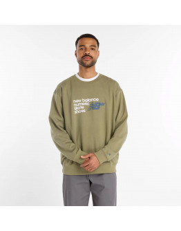 Мужская кофта New Balance MT51952DEK - зеленая