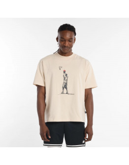 Мужская футболка New Balance MT53611BIS - бежевый