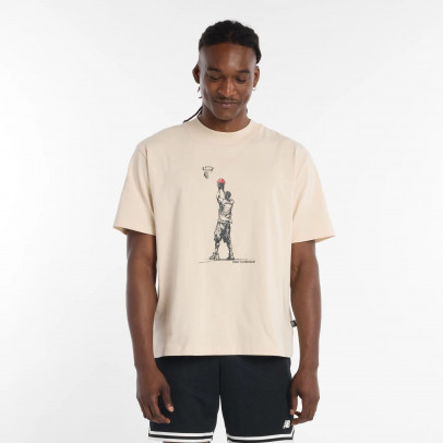 Мужская футболка New Balance MT53611BIS - бежевый