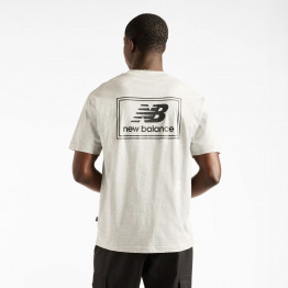 Мужская футболка New Balance Woven Label MT53928AGM - серая