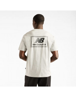 Мужская футболка New Balance Woven Label MT53928AGM - серая